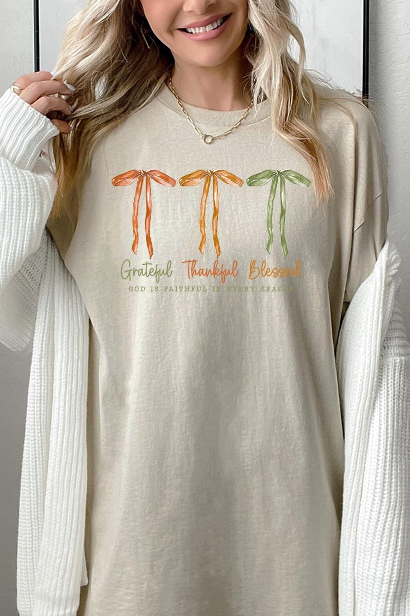 5000P-E3111 Grateful Thankful Blessed Plus Heavy Cotton Tee $12.75