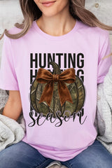 US3001P-E3190 Hunting Pumpkin Bow Graphic Plus Tee $16