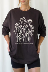 UL240-E3146 Christian Wildflower Graphic Long Sleeve Tee $13.75