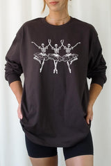 UL240P-E3156 Halloween Ballerina Graphic Plus Long Sleeve Tee $17
