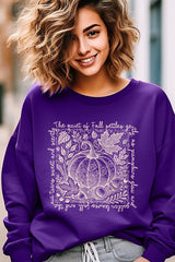 UL180-E3112 Fall Pumpkin Botanical Graphic Sweatshirt $20