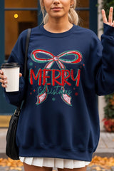 UL180P-E3197 Merry Christmas Bow Graphic Plus Sweatshirt $25