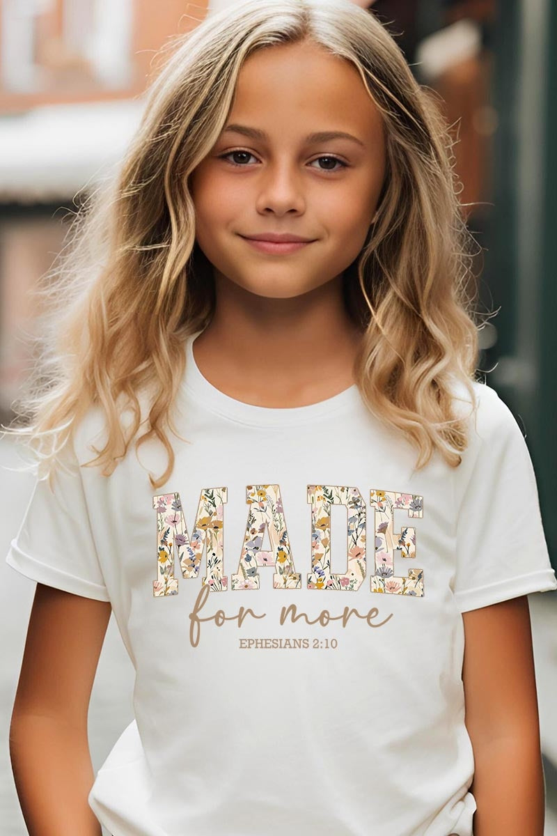 US3001Y-E3068Z Made for More Faith Kids Graphic Tee $11