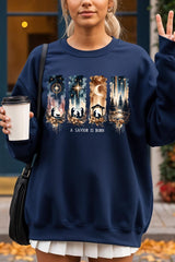 UL180P-E3204 Savior Is Born Nativity Graphic Plus Sweatshirt $25
