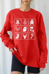 UL240P-E3215 Christmas Icons Graphic Plus Long Sleeve Tee $17