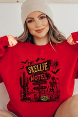 UL180P-E3108 Skellie Motel Halloween Graphic Plus Sweatshirt $25