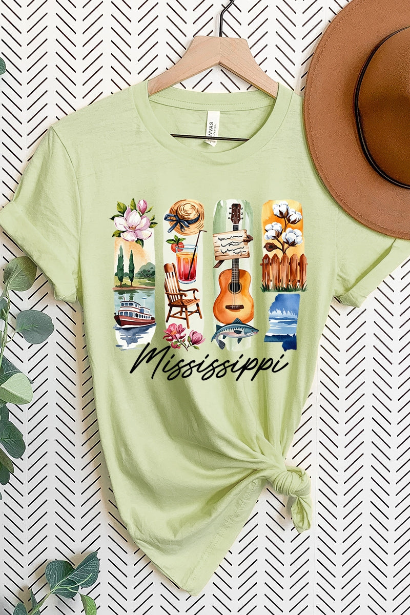 US3001-E3061MS Mississippi State Brushstroke Graphic Tee $12.5