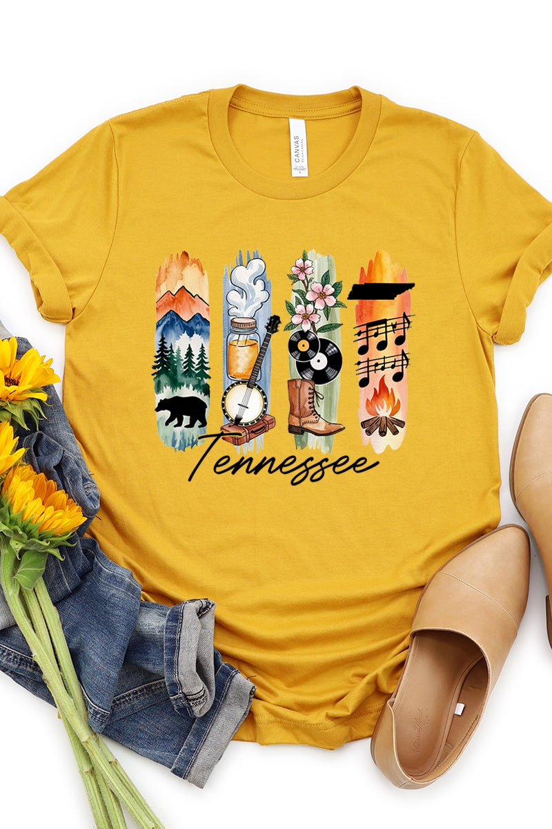 US3001P-E3061TN Tennessee State Brushstroke Graphic Plus Tee $16