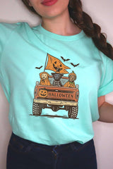US3001-E3150 Halloween Truck Dogs Graphic Tee $12.5