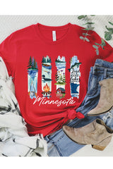 US3001-E3061MN Minnesota State Brushstroke Graphic Tee $12.5