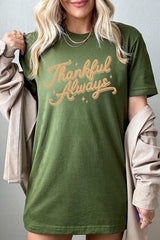 US3001-E3168 Thankful Always Graphic Tee $12.5