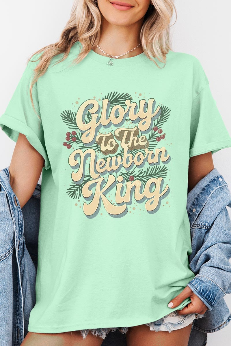 5000-E3220 Glory to the Newborn King Graphic Heavy Cotton Tee $9