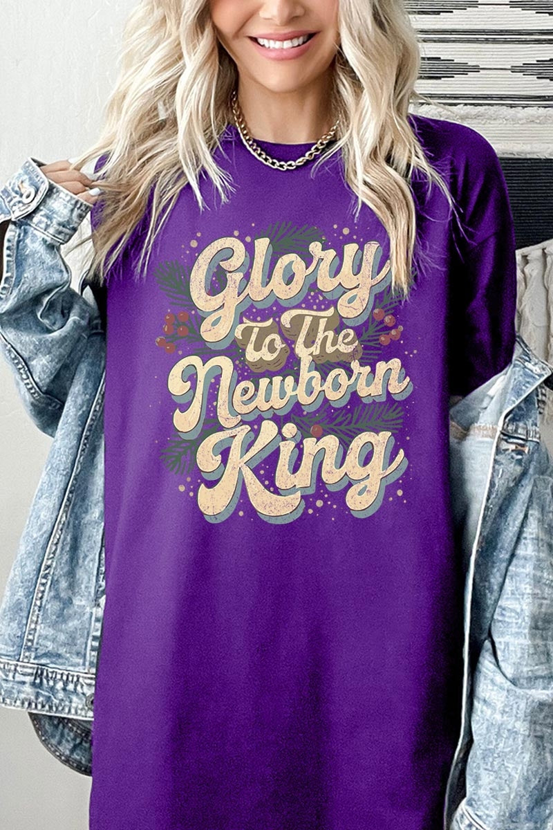 5000P-E3220 Glory to the Newborn King Graphic Plus Heavy Cotton Tee $12.75