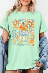 5000P-E3153 Floral Pumpkin Stack Graphic Plus Heavy Cotton Tee $12.75
