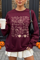 UL180-E3163 Pumpkin Patch Doodle Graphic Sweatshirt $20
