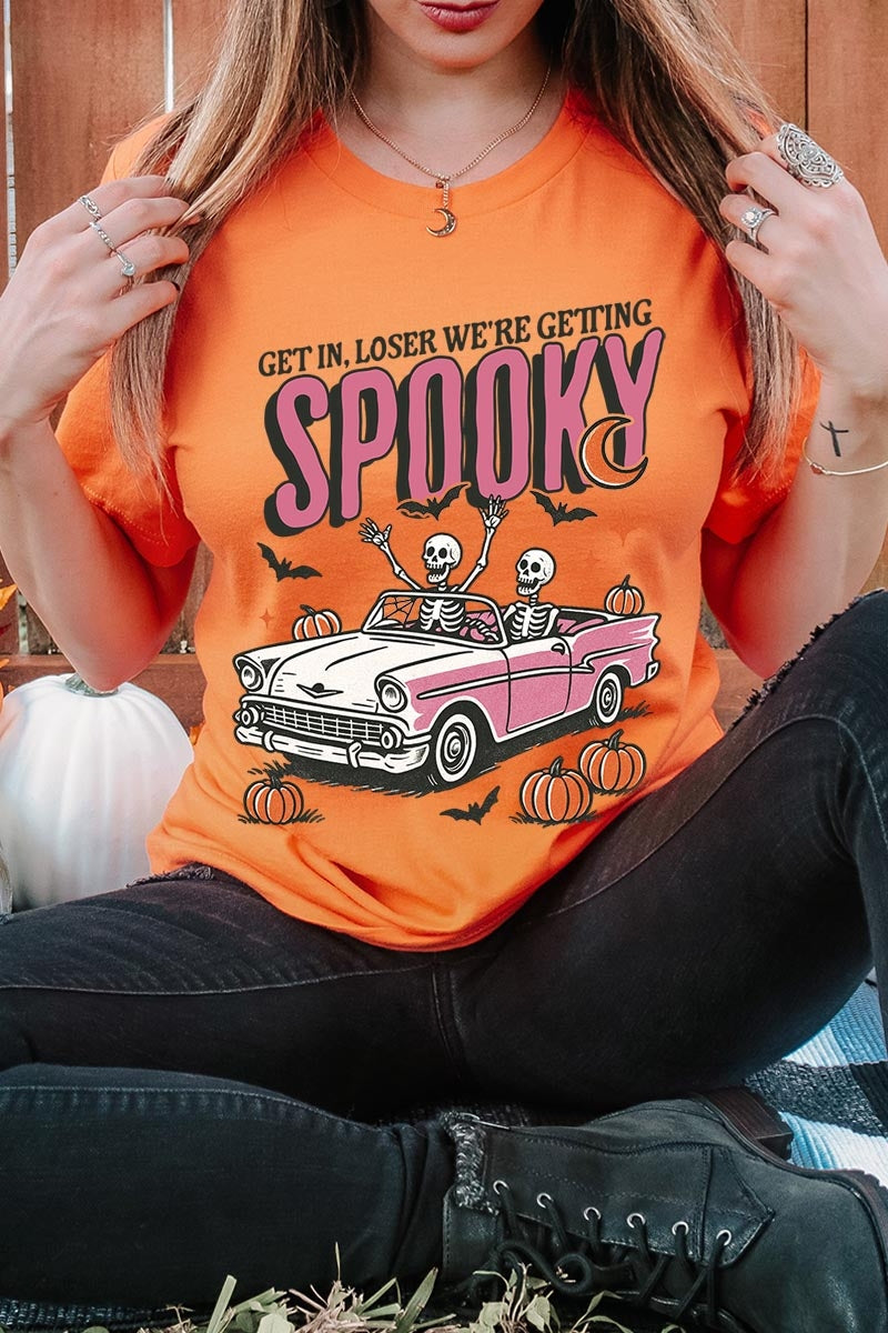 US3001P-E3142 Spooky Skeleton Graphic Plus Tee $16