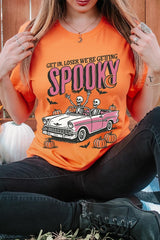 US3001-E3142 Spooky Skeleton Graphic Tee $12.5