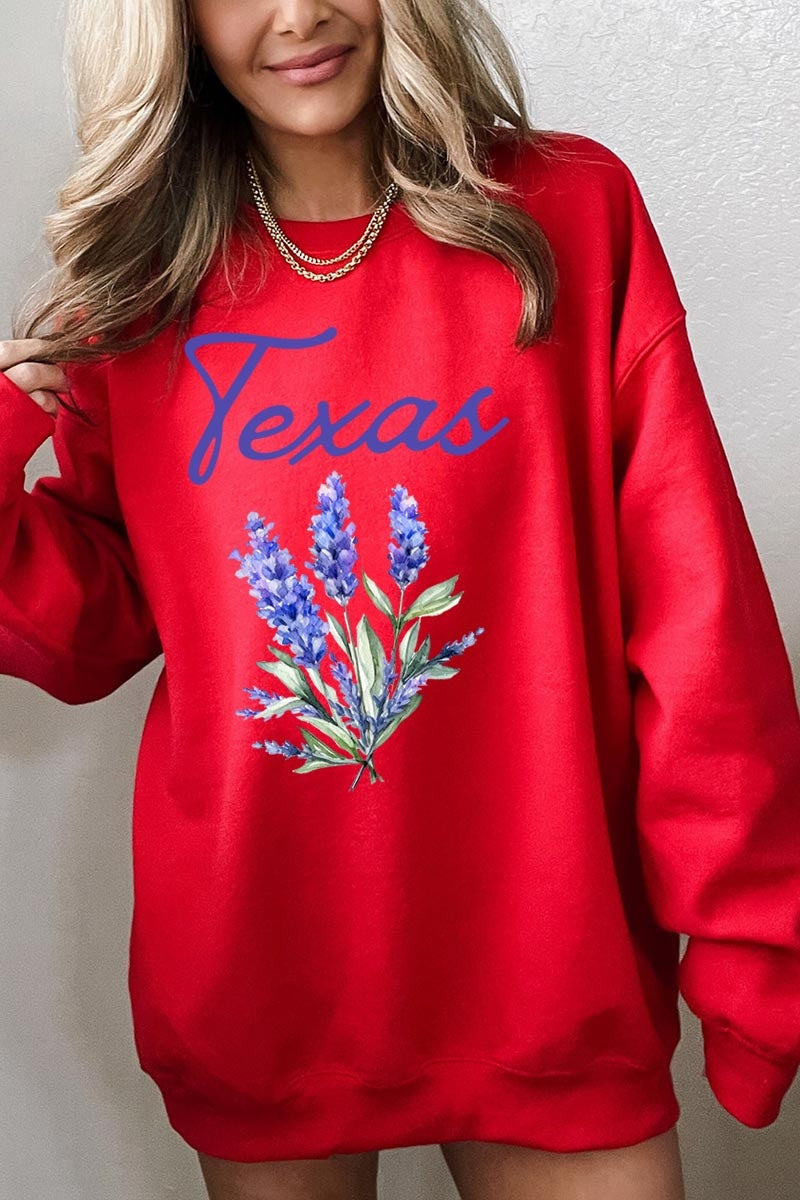 UL180P-E3060 Texas Bluebonnet Graphic Plus Sweatshirt $25