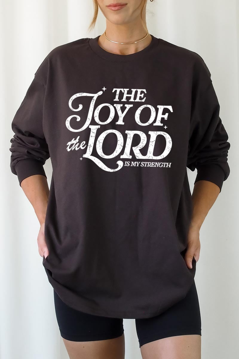UL240P-E3179 Joy of the Lord Graphic Plus Long Sleeve Tee $17