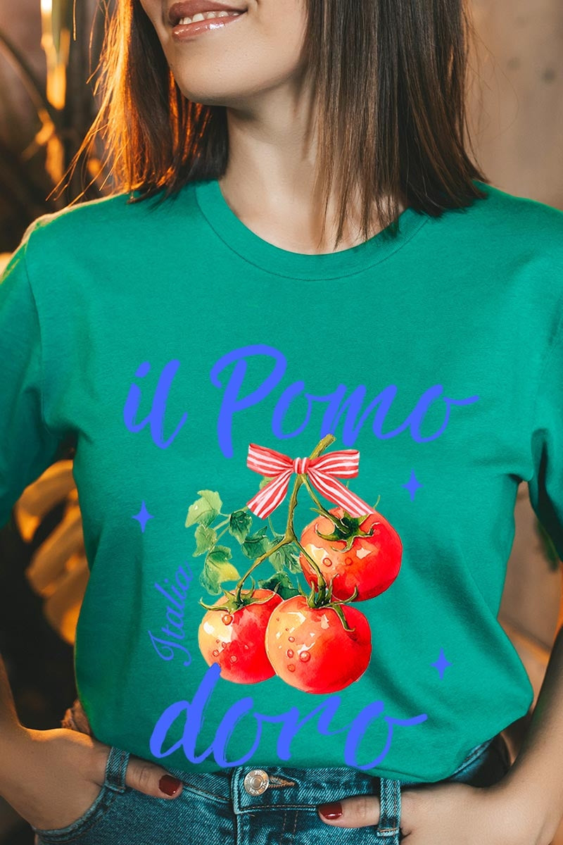 US3001P-E3070 Il Pomodoro Tomato Art Graphic Plus Tee $16