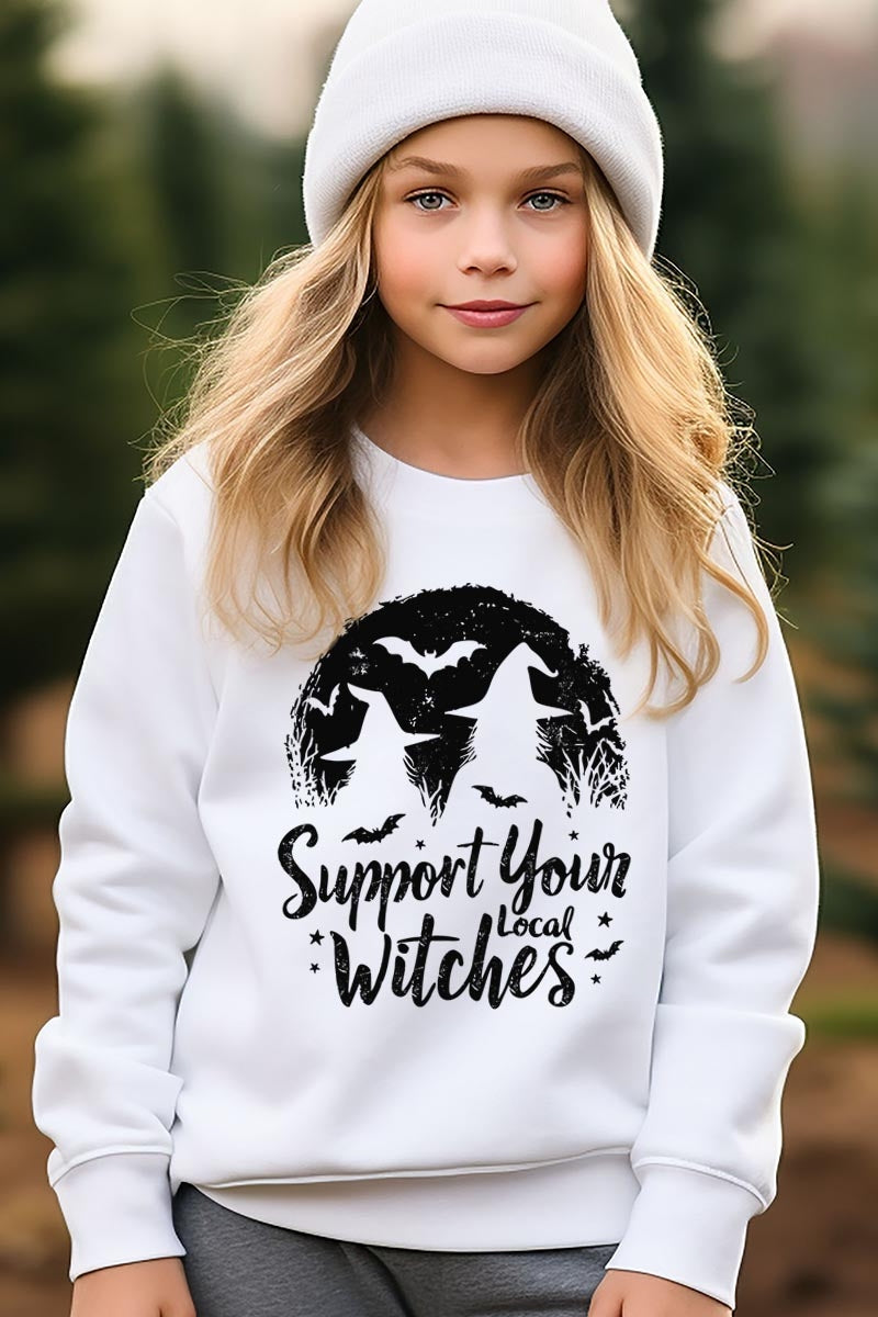 UL180B-E3161Z Local Witches Halloween Kids Graphic Sweatshirt $20