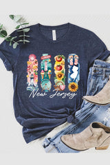 US3001P-E3061NJ New Jersey State Brushstroke Graphic Plus Tee $16