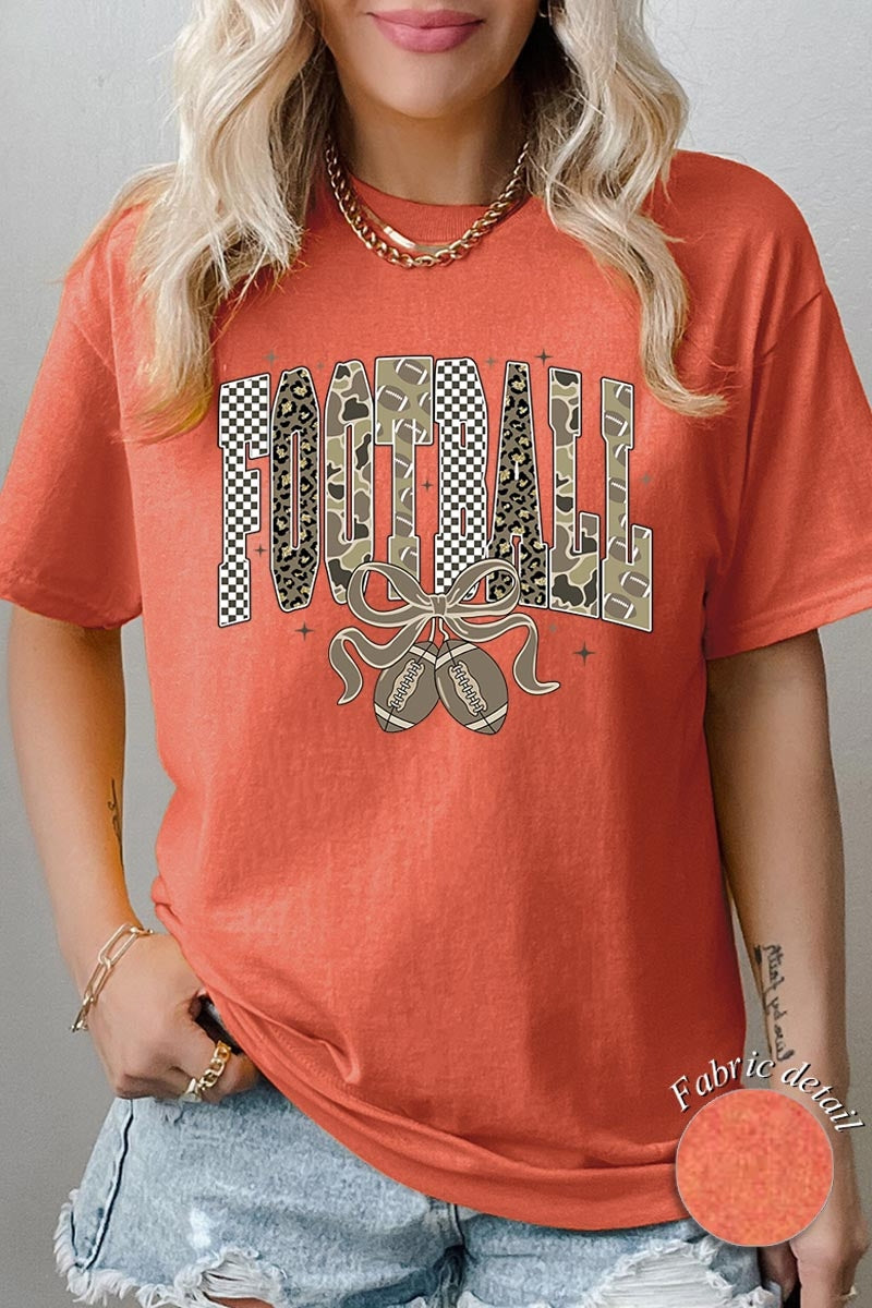 5000-E3132 Camo Football Graphic Heavy Cotton Tee $9