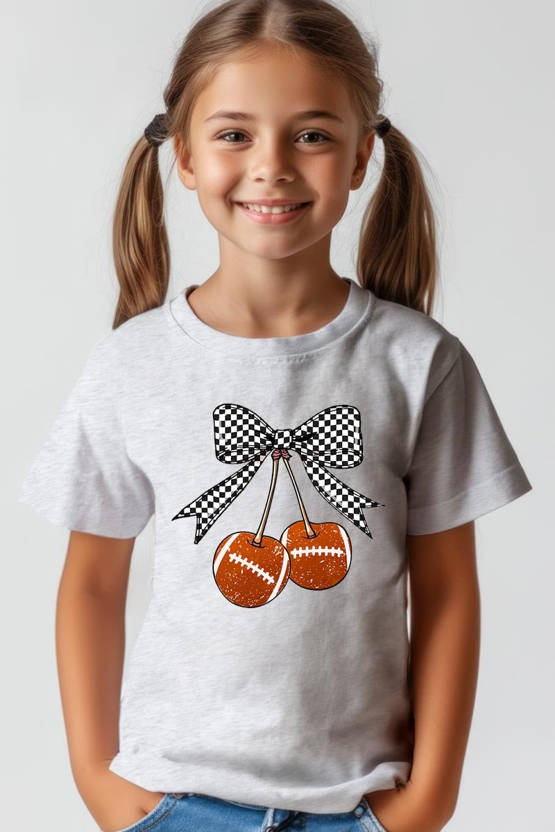 US3001Y-E3055Z Football Cherries Kids Graphic Tee $11