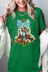 5000-E3184 Turquoise Christmas Tree Graphic Heavy Cotton Tee $9