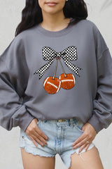 UL180-E3055 Football Cherries Graphic Sweatshirt $20