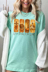 US3001P-E3169 Give Thanks To The Lord Graphic Plus Tee $16
