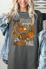 5000P-E3134 Fall Football Collage Plus Heavy Cotton Tee $12.75