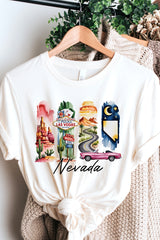 US3001-E3061NV Nevada State Brushstroke Graphic Tee $12.5