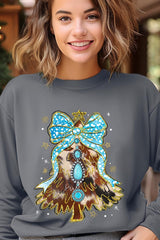UL180-E3184 Turquoise Christmas Tree Graphic Sweatshirt $20
