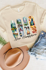 US3001P-E3061NH New Hampshire State Brushstroke Graphic Plus Tee $16