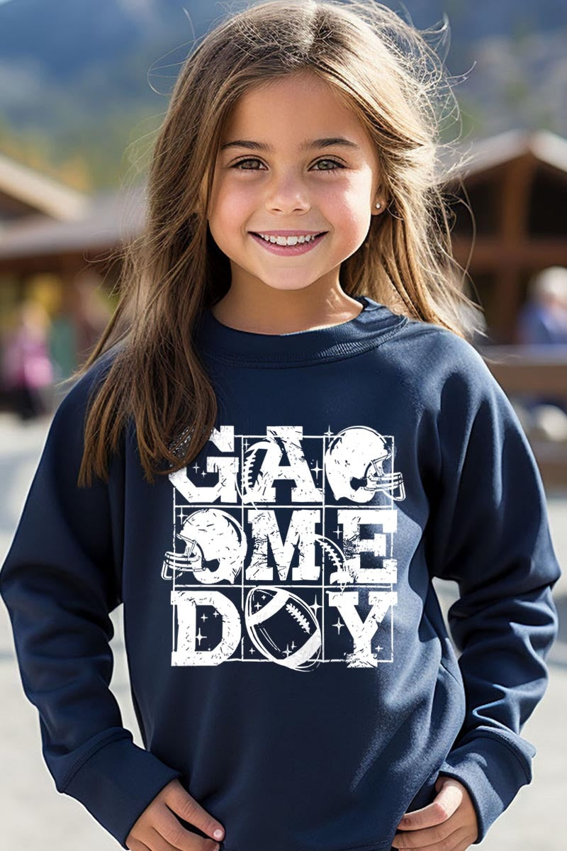 UL180B-E3073Z Distressed Game Day Kids Graphic Sweatshirt $20