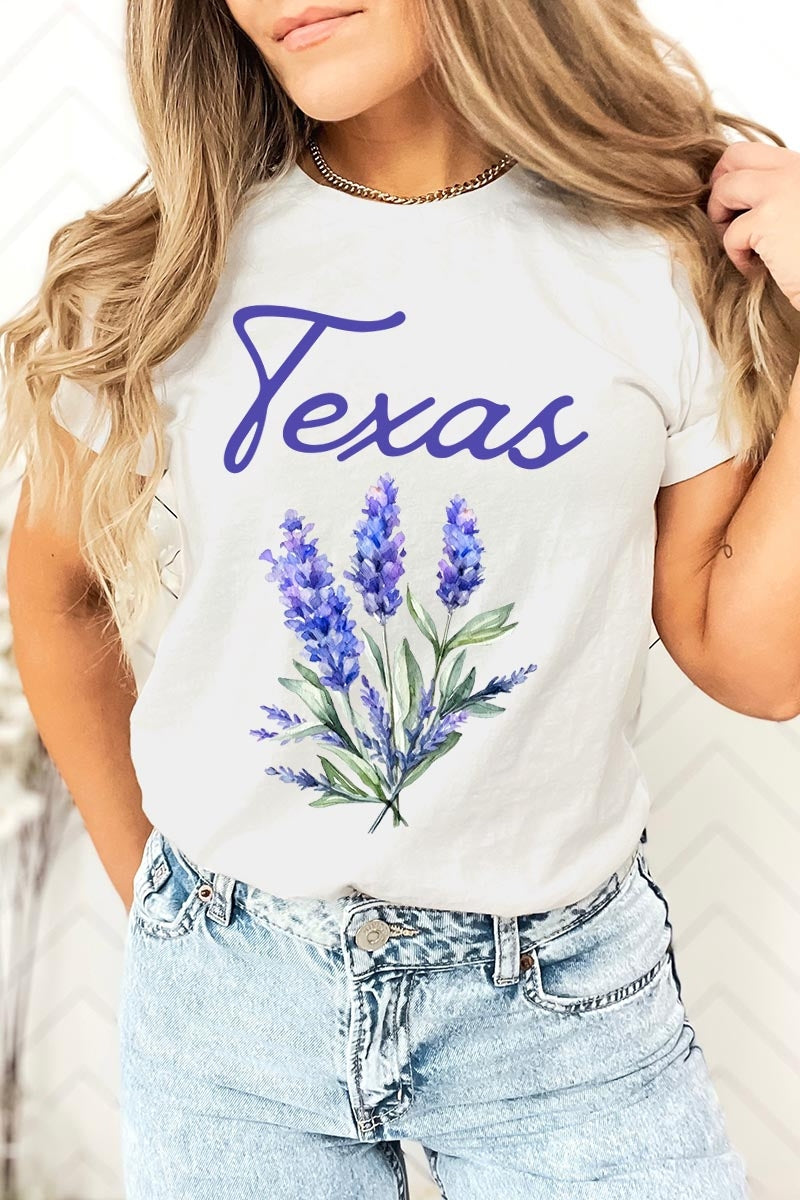 US3001P-E3060 Texas Bluebonnet Graphic Plus Tee $16