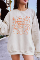 UL180-E3141 Halloween Doodle Graphic Sweatshirt $20
