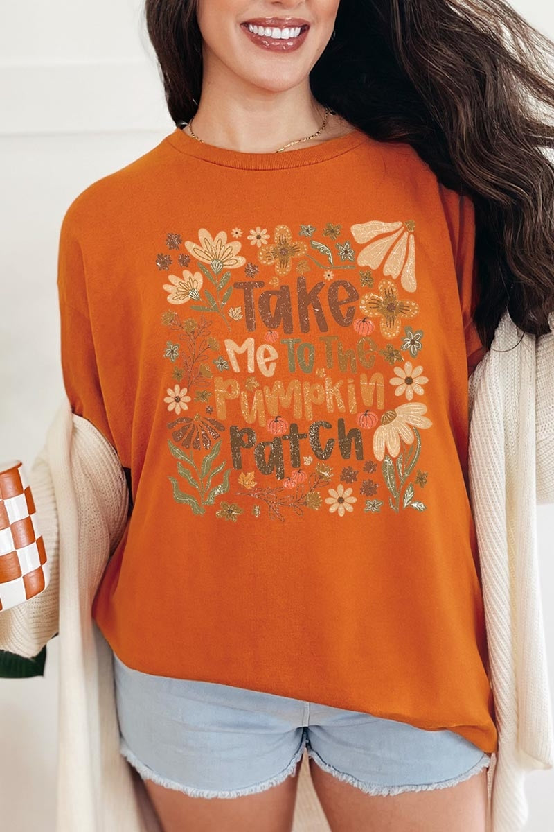 5000P-E3136 Take Me To The Pumpkin Patch Plus Heavy Cotton Tee $12.75
