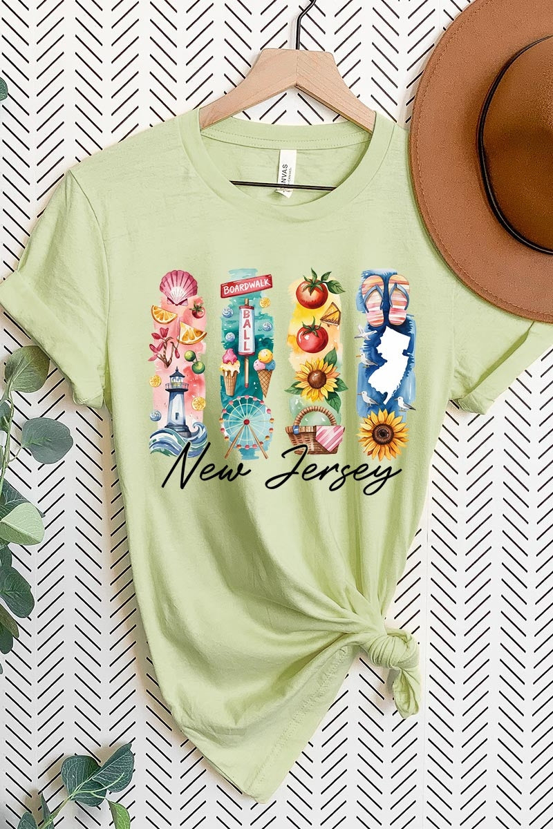 US3001P-E3061NJ New Jersey State Brushstroke Graphic Plus Tee $16