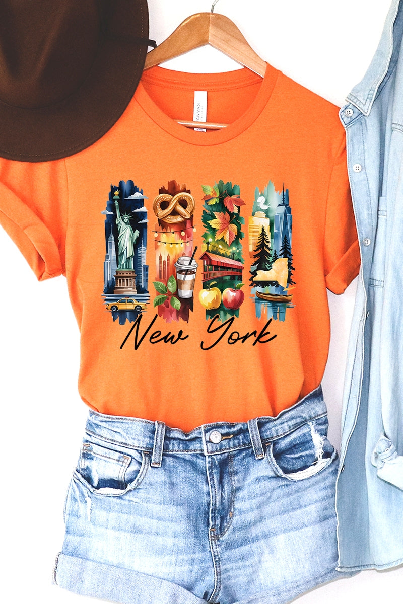 US3001P-E3061NY New York State Brushstroke Graphic Plus Tee $16