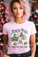 US3001P-E3174 North Pole Christmas Graphic Plus Tee $16