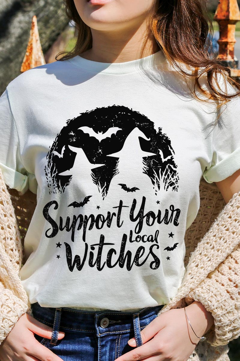 US3001P-E3161 Local Witches Halloween Graphic Plus Tee $16