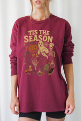 UL240P-E3125 Tis The Season Halloween Plus Long Sleeve Tee $17