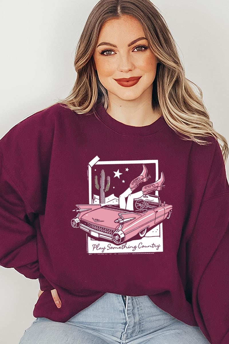 UL180-E3098 Play Something Country Graphic Sweatshirt $20