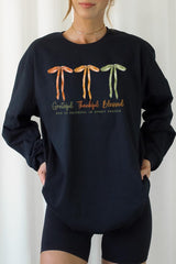 UL240-E3111 Grateful Thankful Blessed Graphic Long Sleeve Tee $13.75