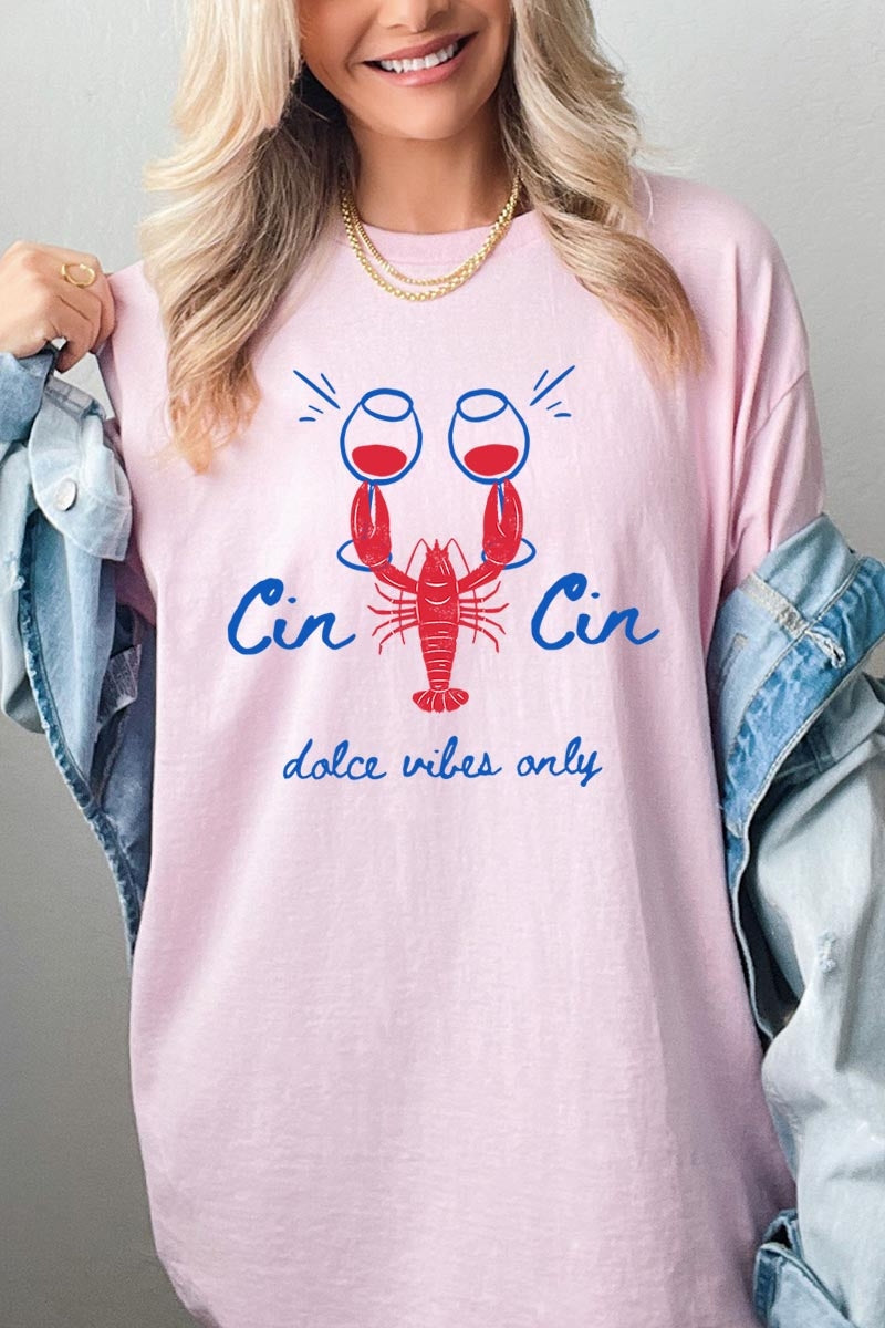 5000P-E3069 Cin Cin Lobster Graphic Plus Heavy Cotton Tee $12.75