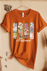 US3001P-E3061AL Alabama State Brushstroke Graphic Plus Tee $16