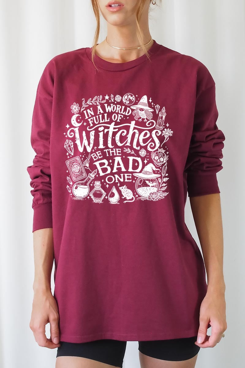 UL240-E3139 In a World of Witches Graphic Long Sleeve Tee $13.75