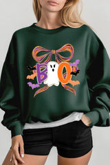 UL180-E3120 Boo Brushstroke Bow Graphic Sweatshirt $20